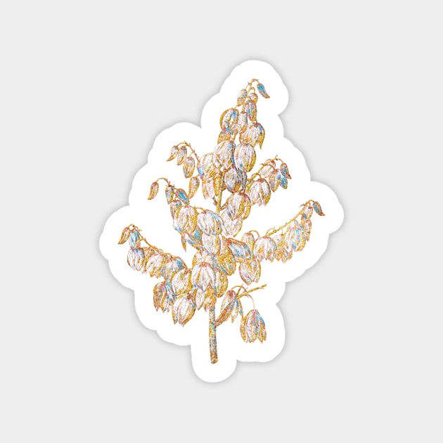 Gold Prism Mosaic Aloe Yucca Botanical Illustration Sticker by Holy Rock Design